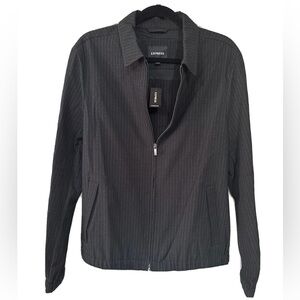 NWT Express Men's Black Pinstripe Zip-Up Jacket SM